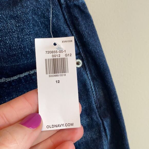 Old Navy High-Waisted O.G. Straight Built-In Tough Dark-Wash Jeans 12 - Picture 4 of 8